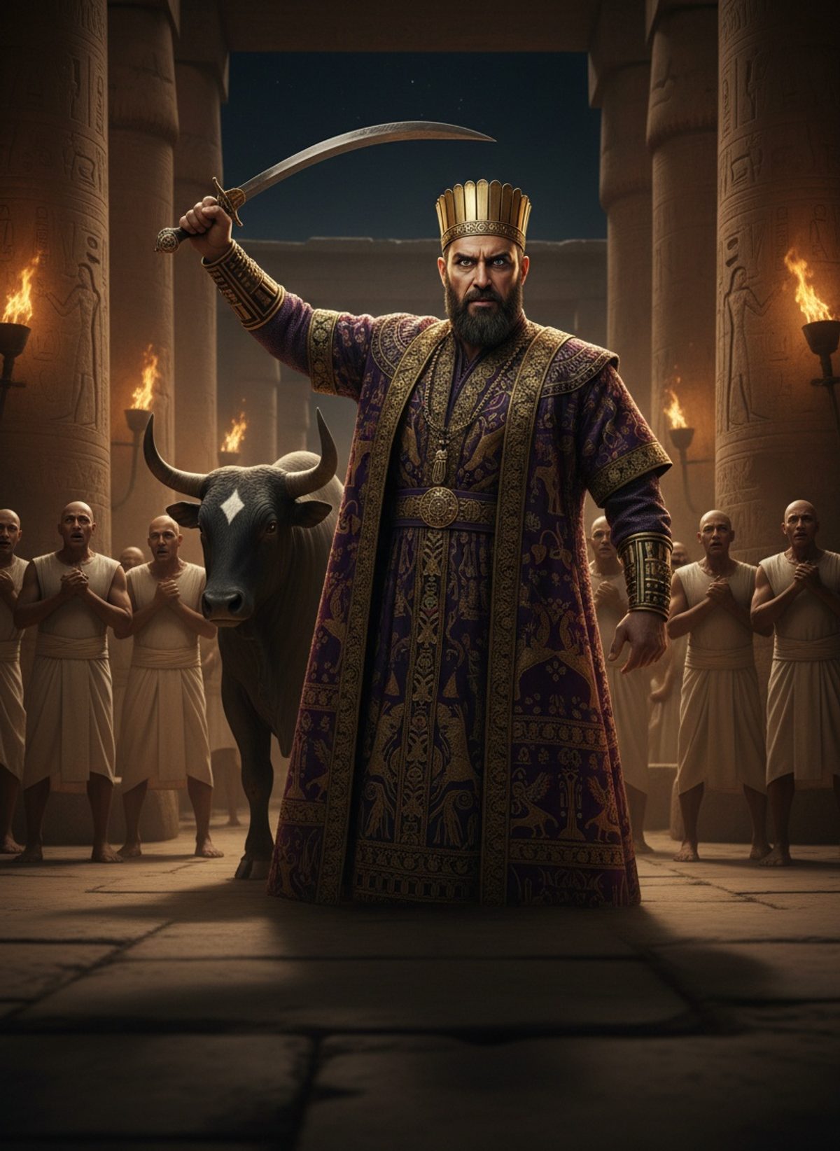 Cambyses Stood Over the Sacred Bull. He Stabbed It.