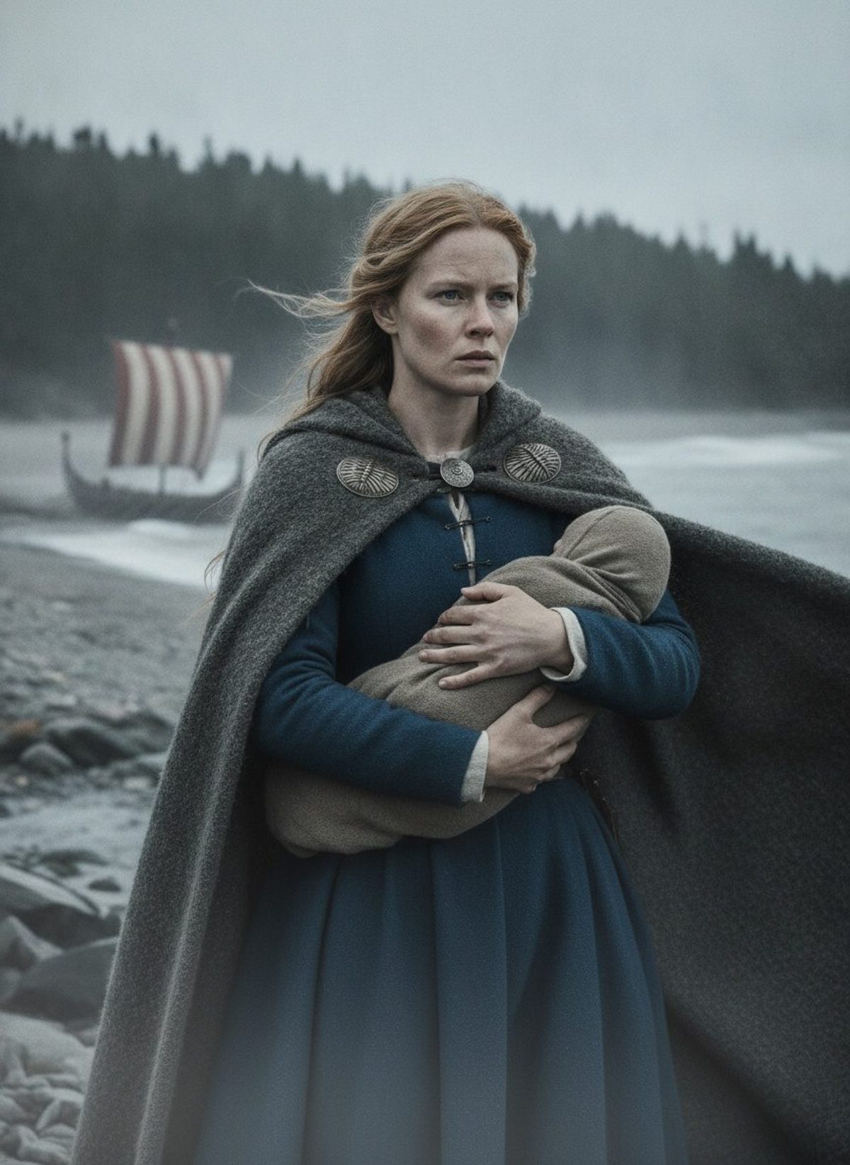 Gudrid Thorbjarnardóttir Held Her Son at the Edge of the World