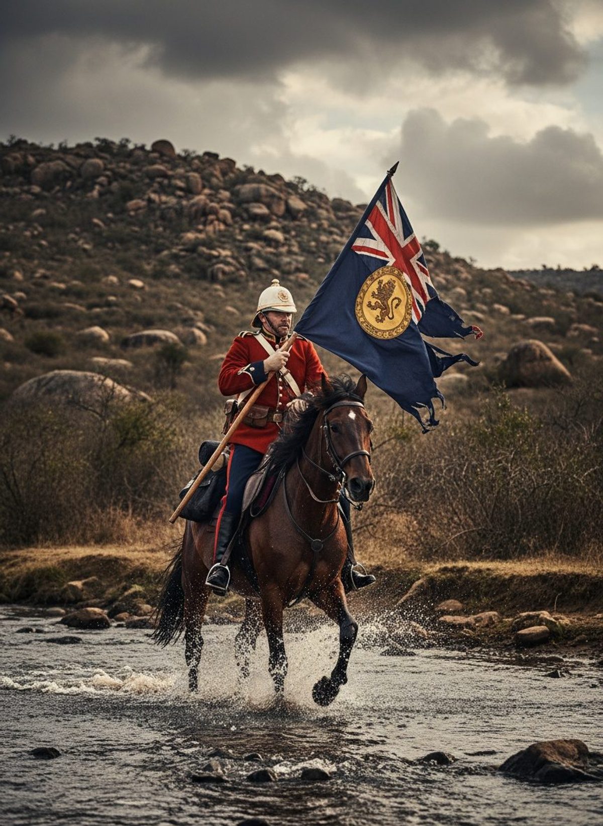 He Held the Colours Aloft as the Zulu Spears Closed In