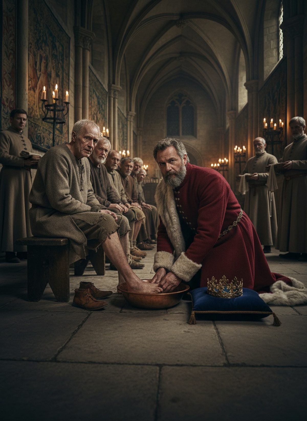 The Day a King Knelt to Wash a Beggar's Feet