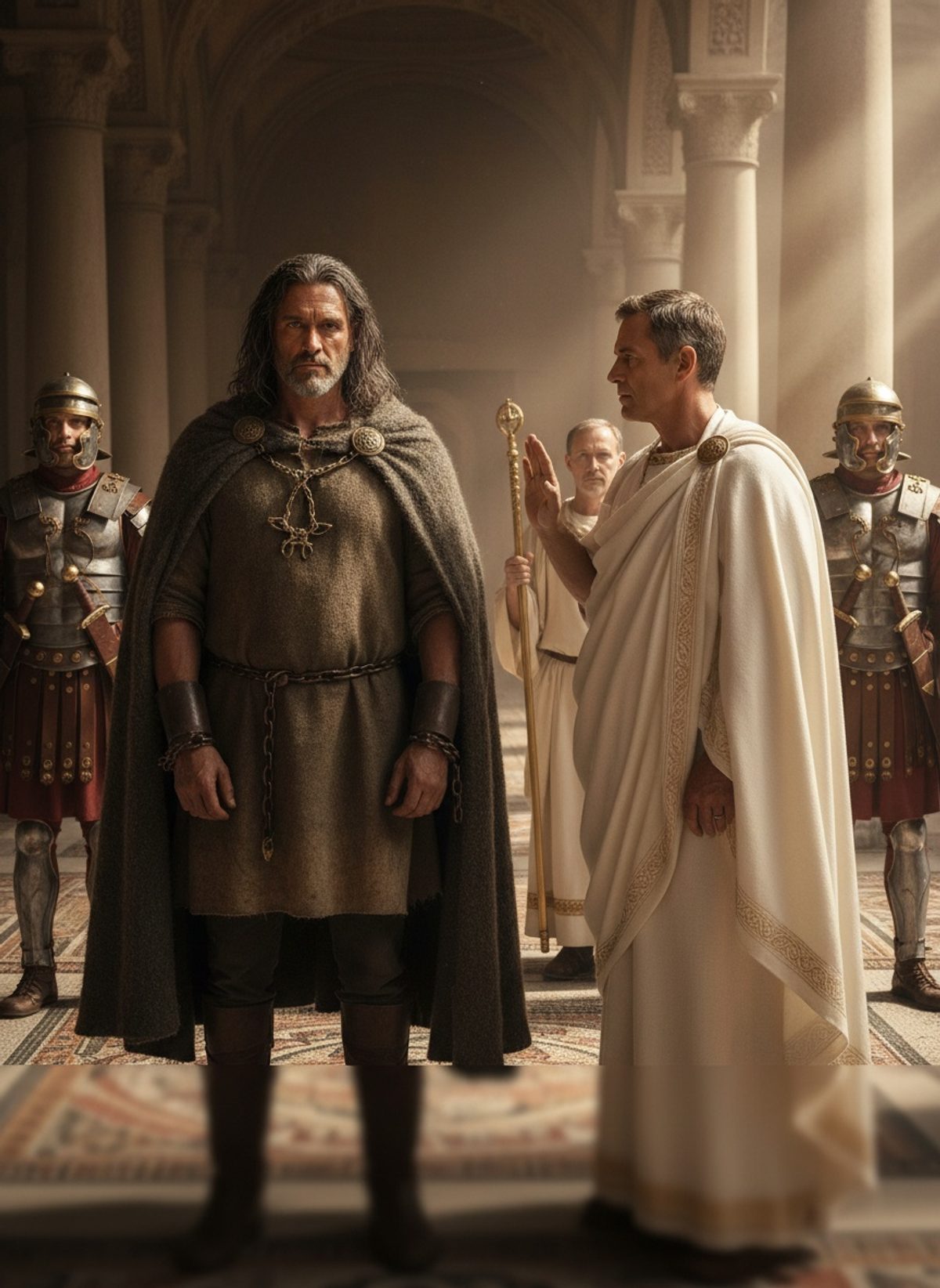 The Day a Roman Commander Knelt and Freed a British Chieftain