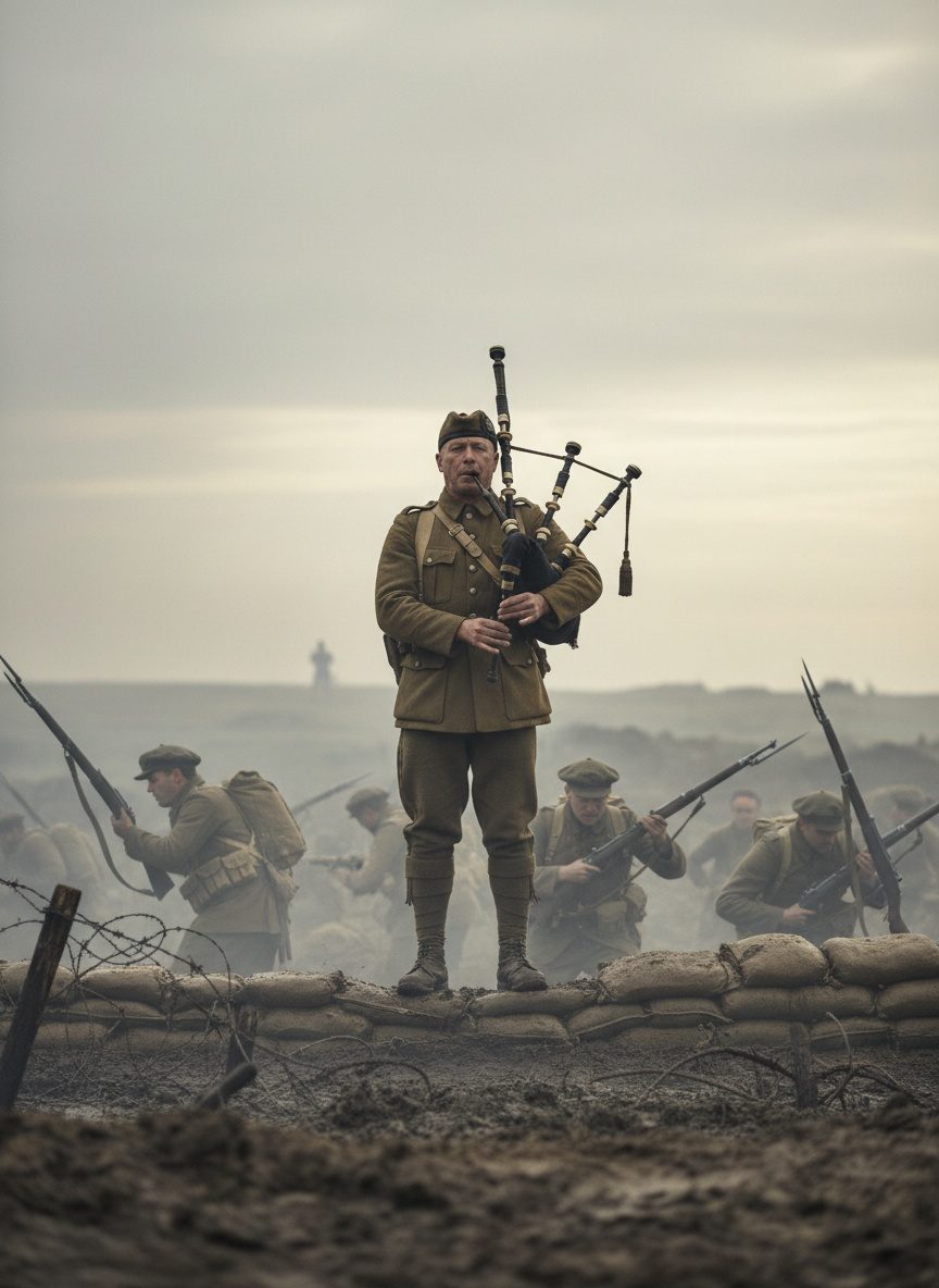 The Day a Scottish Piper Played His Company Over the Top