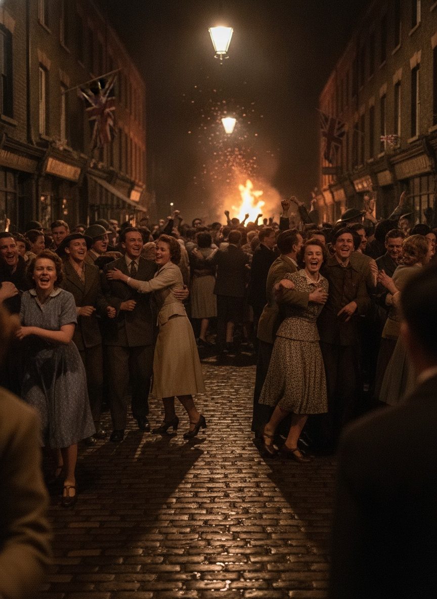 The Night Britain's Civilians Lit Up the Streets for Victory