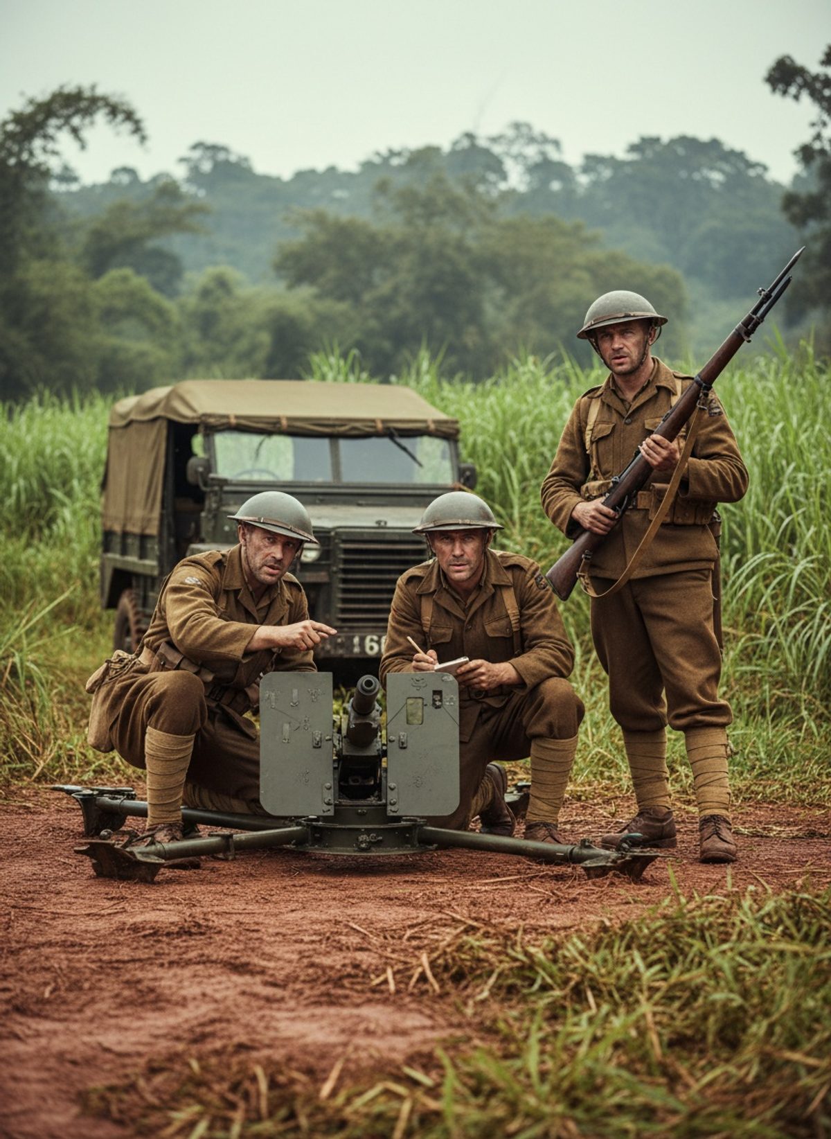 When British Soldiers Stripped a Japanese Gun in Burma, 1945